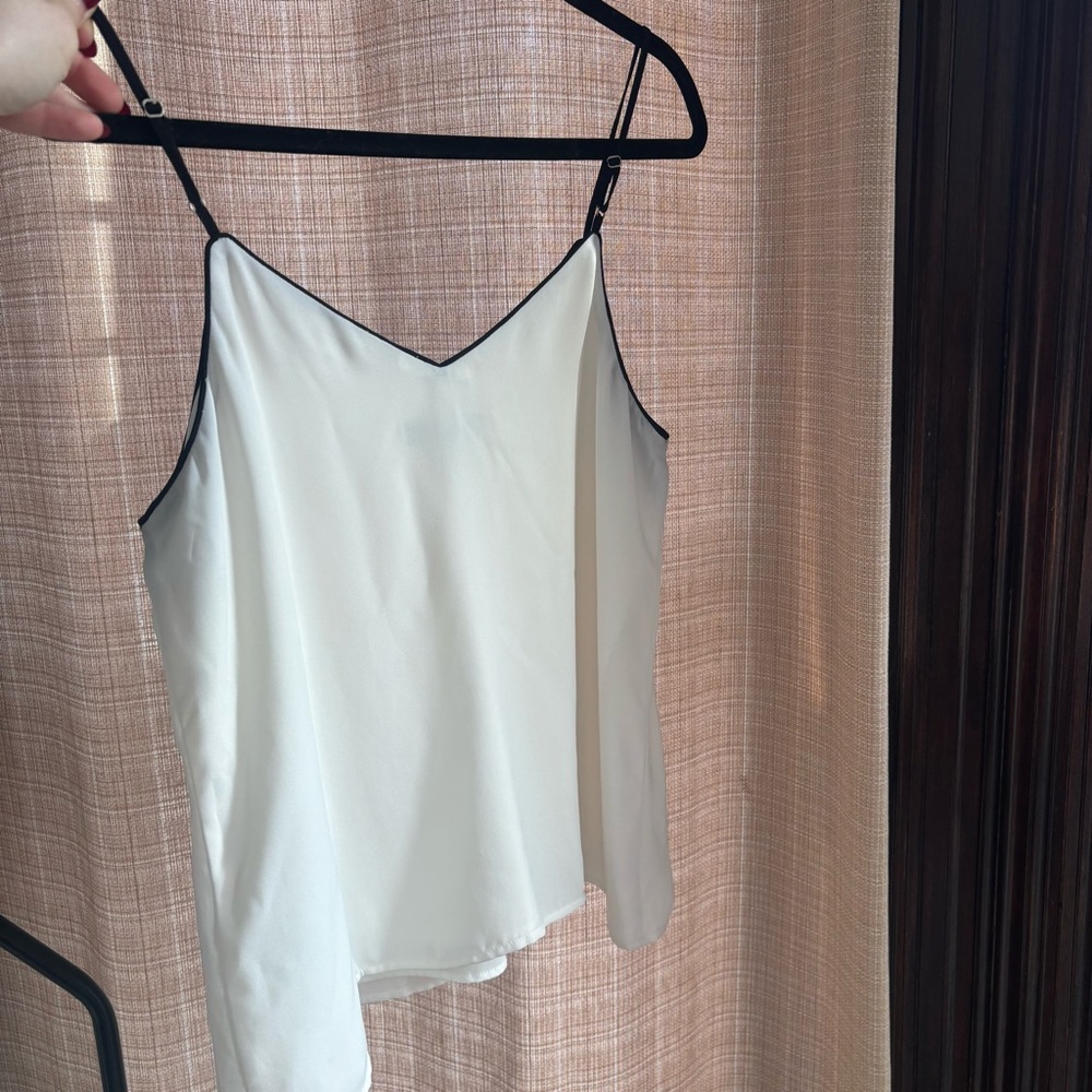 Banana Republic White Camisole with Black Trim Size S